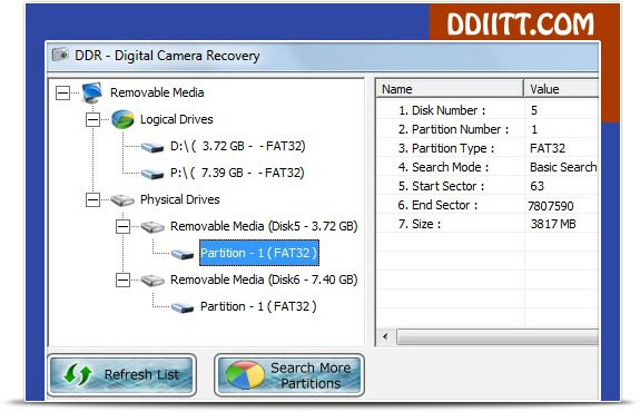 Digital Camera Files Recovery Software Screenshot