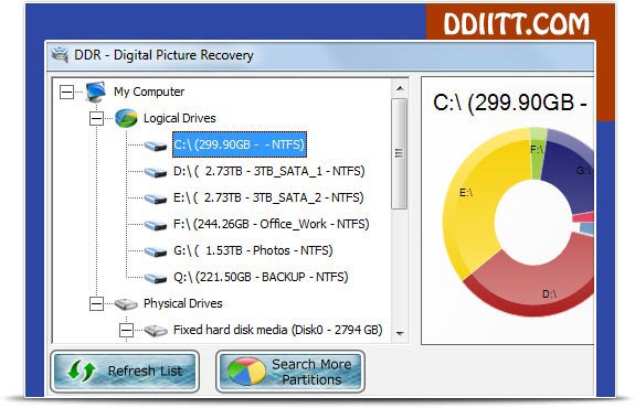 Digital Pictures Recovery Software Screenshot
