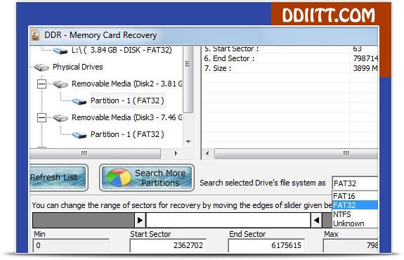 Memory Card Files Recovery Software Screenshot