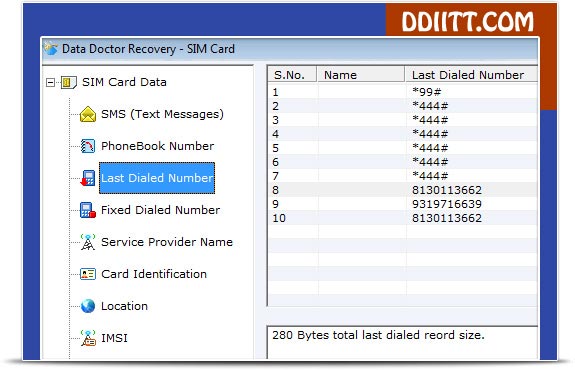 Sim Card Files Recovery Software Screenshot