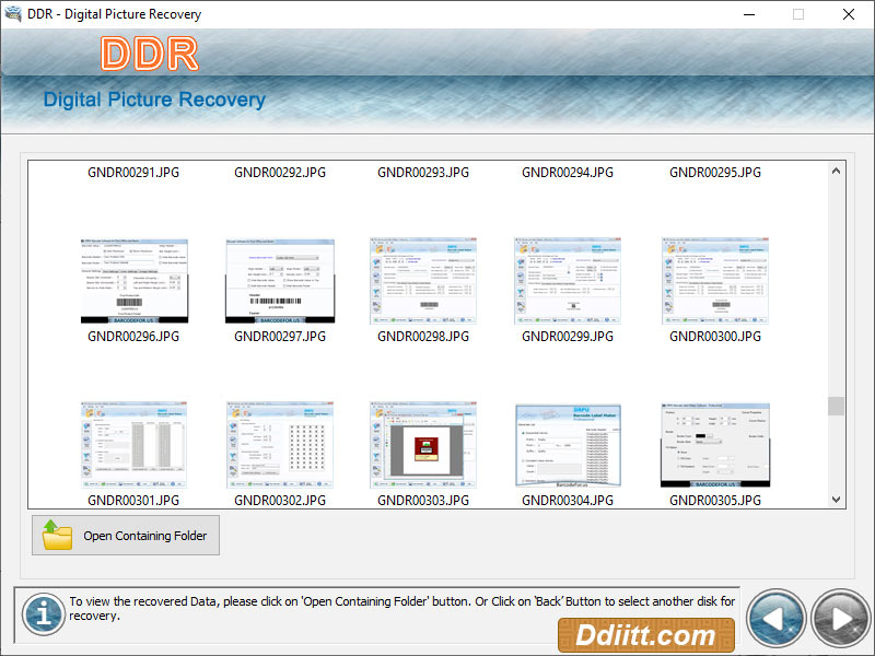 Screenshot of Recover Digital Images 5.0.1.6