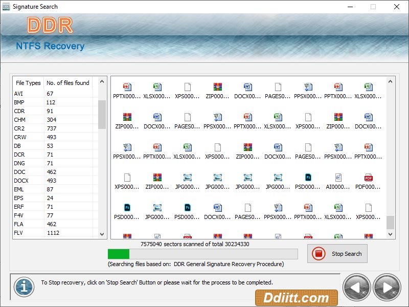 Screenshot of NTFS Files Retrieval Software 5.0.2.3