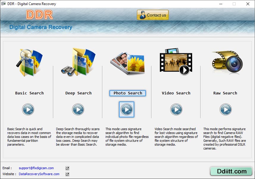 Digital Camera Files Recovery software screenshots digicam data